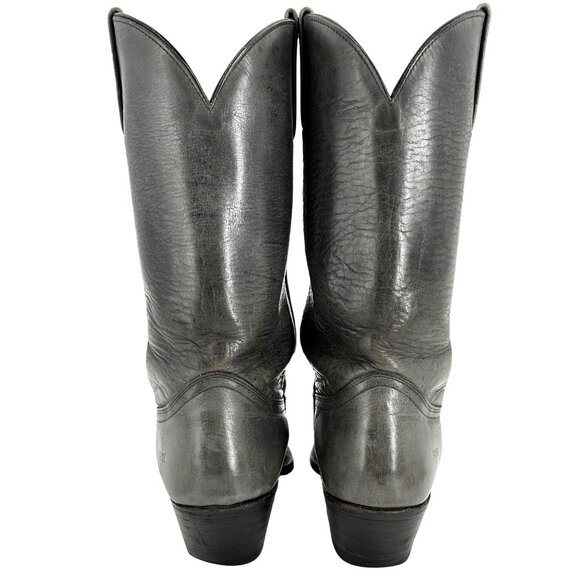 Vintage FRYE Cowboy Boots Men Size 9D Grey Gray Leather Western Rodeo Dress Boot - Picture 10 of 15